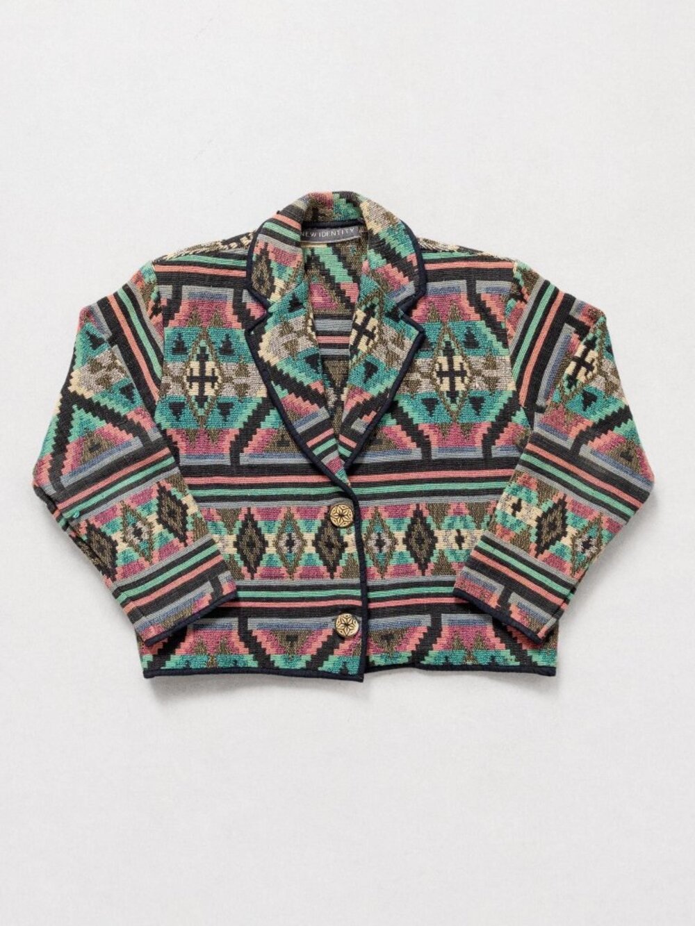 WOVEN COTTON SOUTHWESTERN Cropped Jacket Festival Coat / Medium - Picture 10 of 10